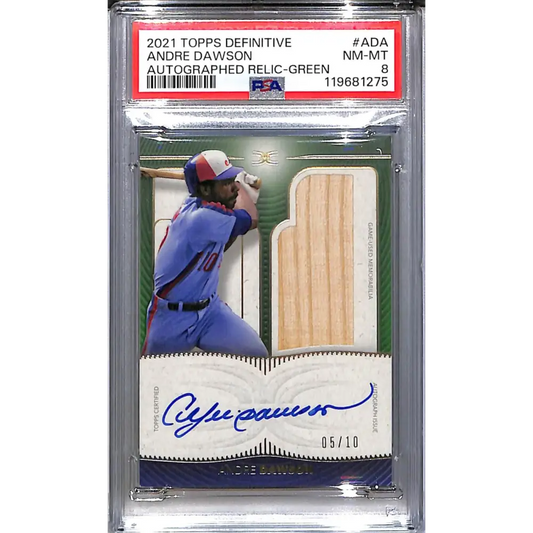 2021 Topps Definative Green #DARC-ADA Andre Dawson PSA 8 NM-MT MEM Auto 5/10 Montreal Expos