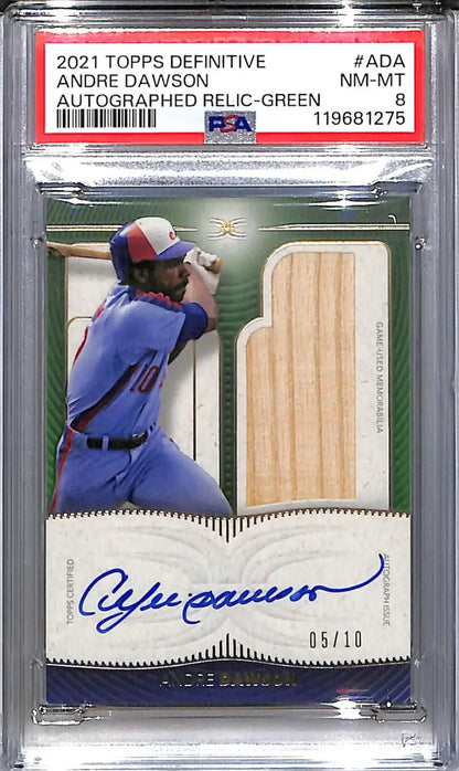 Andre Dawson Montreal Expos 2021 Topps Definitive Green autographed relic card