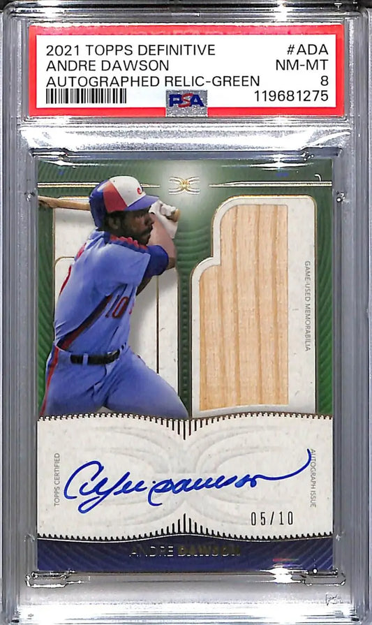 Andre Dawson Montreal Expos 2021 Topps Definitive Green autographed relic card