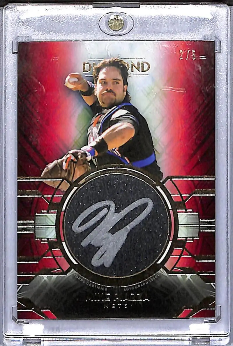 Baseball trading card with silver ink autograph of Mike Piazza from New York Mets