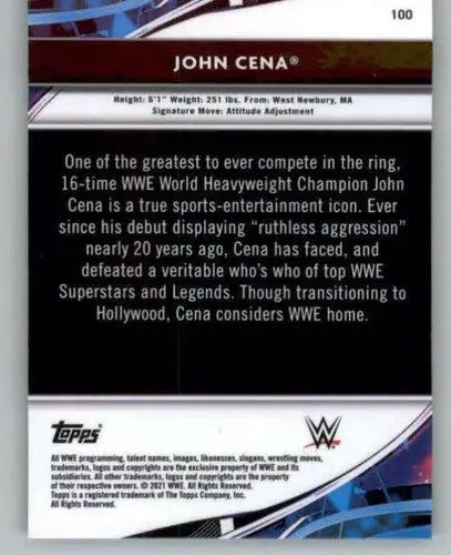2021 Topps Finest #100 John Cena NM-MT ID:42480