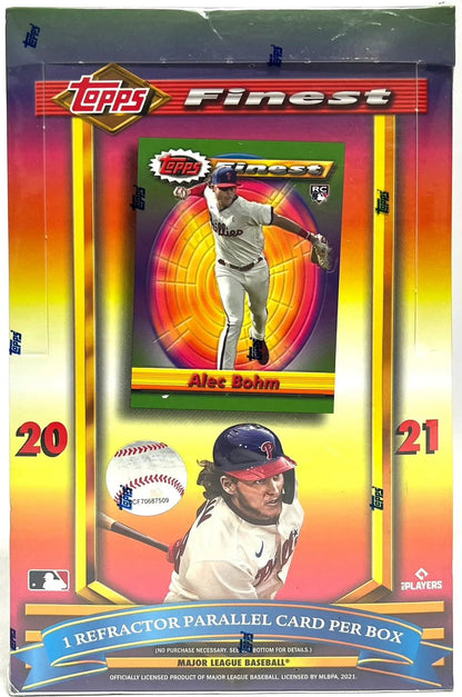2021 Topps Finest Flashback Baseball Hobby Box with Refractor Parallel Trading Cards