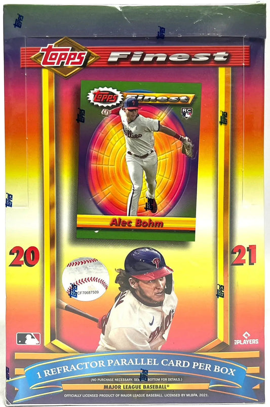2021 Topps Finest Flashback Baseball Hobby Box with Refractor Parallel Trading Cards