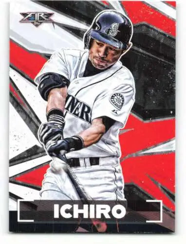 Ichiro baseball card from 2021 Topps Fire NM-MT Mariners with original gloss
