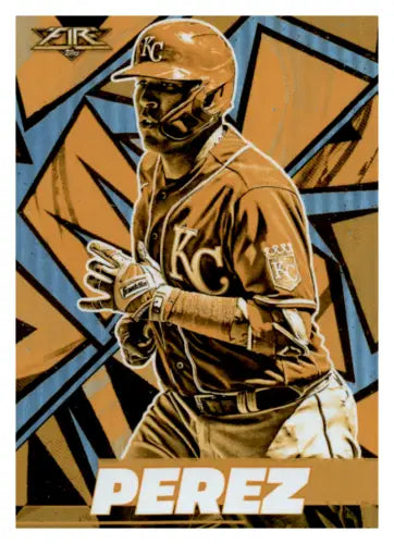 Salvador Perez Baseball Card 2021 Topps Fire Gold Minted NM-MT Original Gloss Royals