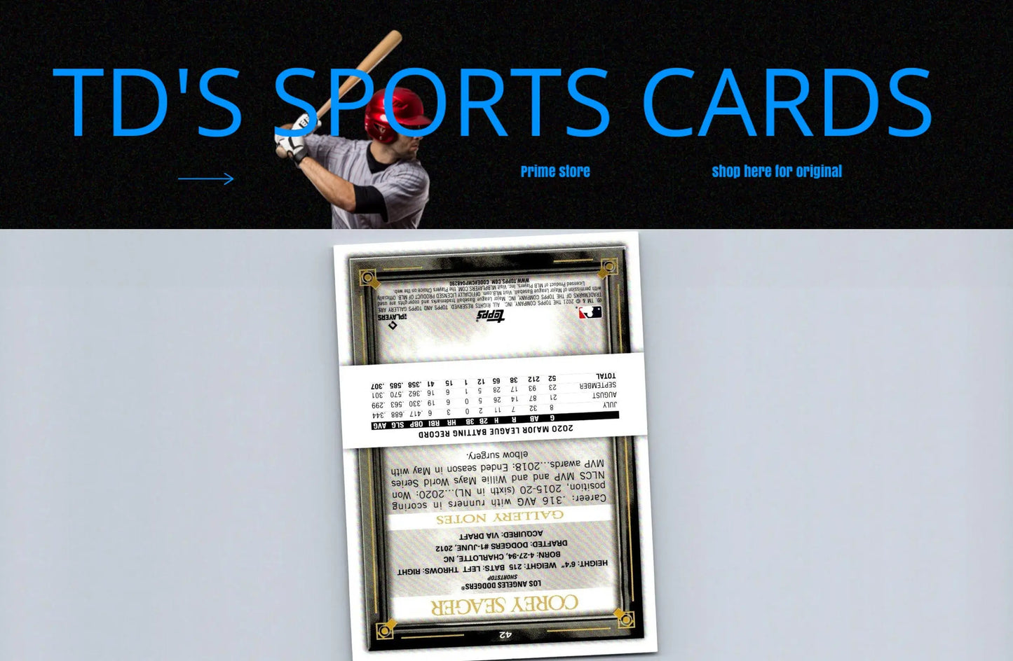 2021 Topps Gallery Corey Seager baseball card front view