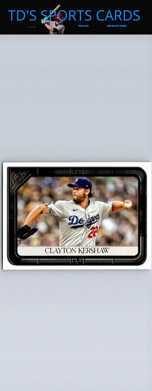 Clayton Kershaw baseball card from 2021 Topps Gallery product design
