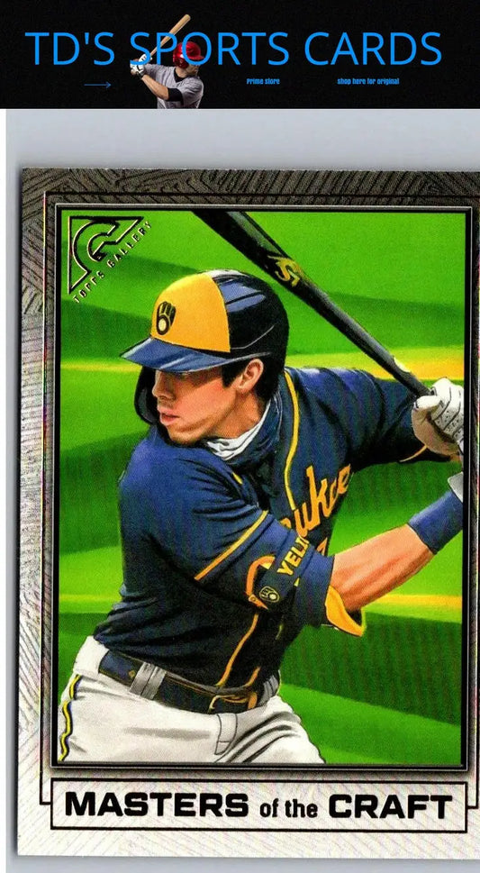 Christian Yelich Masters of the Craft card from 2021 Topps Gallery collection