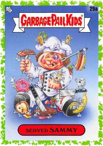 2021 Topps Garbage Pail Kids Food Fight Booger Green card with original gloss VED Sammy