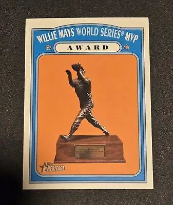 Willie Mays World Series MVP Award baseball card from 2021 Topps Heritage #367