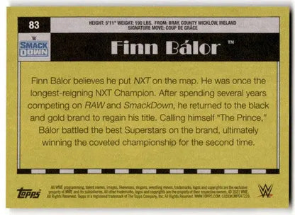 Finn Bálor trading card from 2021 Topps Heritage with original gloss sports collectible