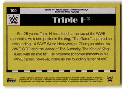 Heritage Rainbow Foil Triple H wrestling rookie card from 2021 Topps Heritage Rainbow