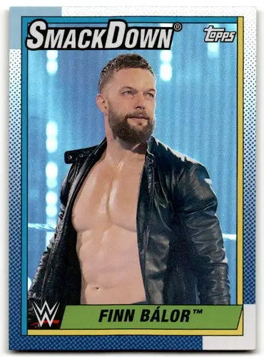 Finn Bálor wrestling card from 2021 Topps Heritage Rainbow Foil series
