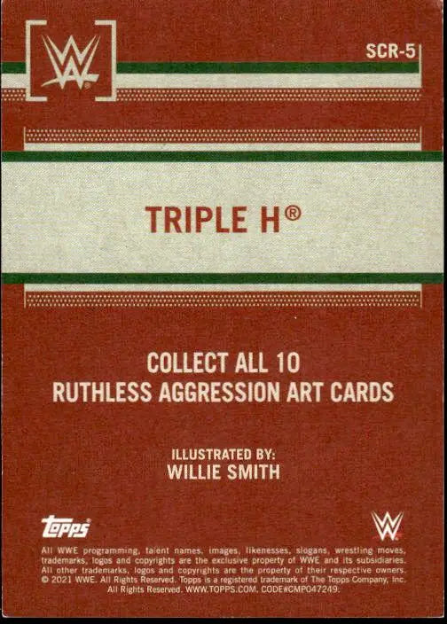 WWE trading card of Triple H from Topps Heritage Ruthless Aggression Art series