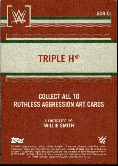 WWE trading card of Triple H from Topps Heritage Ruthless Aggression Art series