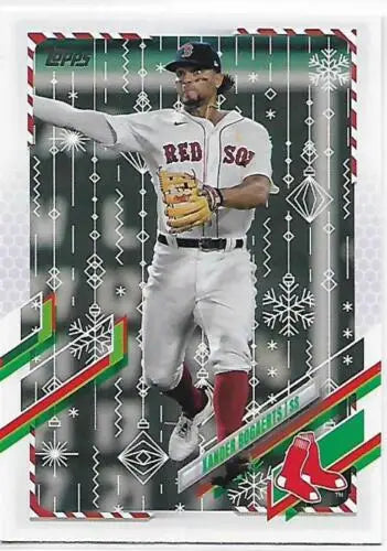 2021 Topps Holiday Mega Box Xander Bogaerts baseball card with original gloss finish