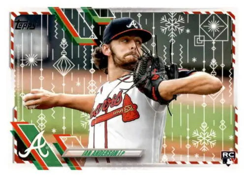 2021 Topps Holiday Mega Box Ian Anderson Rookie Baseball Card with original gloss shine