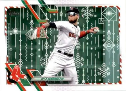 Alex Verdugo baseball card from 2021 Topps Holiday Mega Box featuring original gloss finish