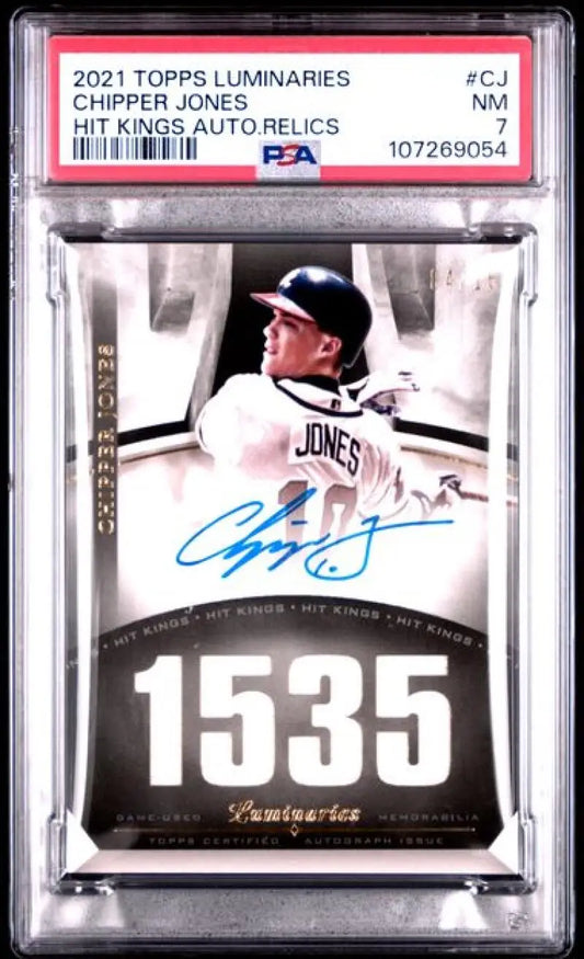 Graded Chipper Jones Atlanta Braves baseball card from 2021 Topps Luminaries series