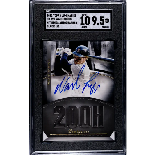 2021 Topps Luminaries Hit Kings Black #HK-WB Wade Boggs SGC 9.5 MINT+ Auto 1/1 Boston Red Sox Baseball Card