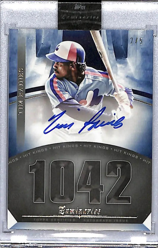 Signed Tim Raines Montreal Expos baseball card from 2021 Topps Hit Kings collection