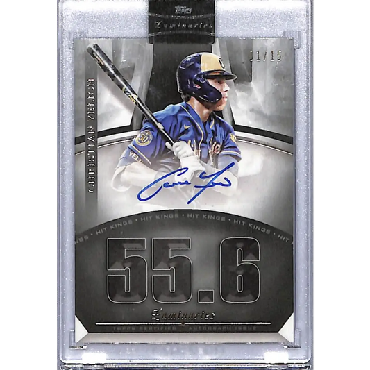 2021 Topps Luminaries Hit Kings  #HK-CYE Christian Yelich NM-MT Auto 1/15 Milwaukee Brewers Baseball Card