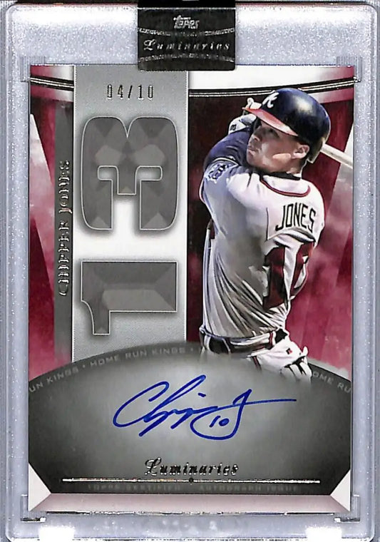 Chipper Jones autographed baseball card from 2021 Topps Luminaries Home Run Kings series