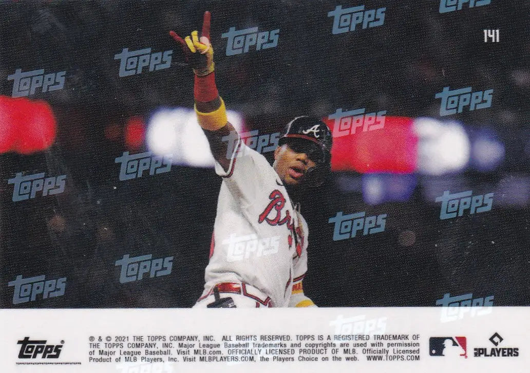 Ronald Acuña Jr. baseball card from 2021 TOPPS NOW trading cards collection