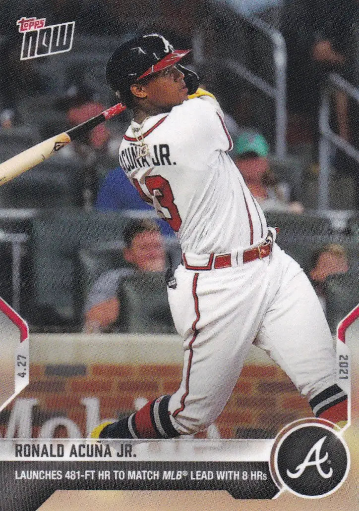 Ronald Acuña Jr. baseball card from 2021 TOPPS NOW #141 trading cards collection