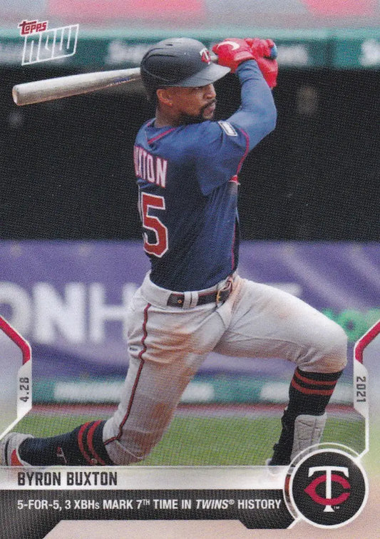 Baseball trading card of Byron Buxton Minnesota Twins from 2021 TOPPS NOW #143