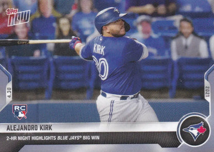 Baseball trading card of Alejandro Kirk of the Toronto Blue Jays 2021 TOPPS NOW #154