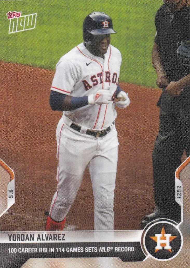 Yordan Alvarez baseball card from 2021 TOPPS NOW #188 featuring Houston Astros star