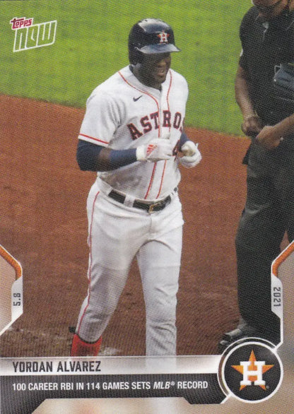Yordan Alvarez baseball card from 2021 TOPPS NOW #188 featuring Houston Astros star