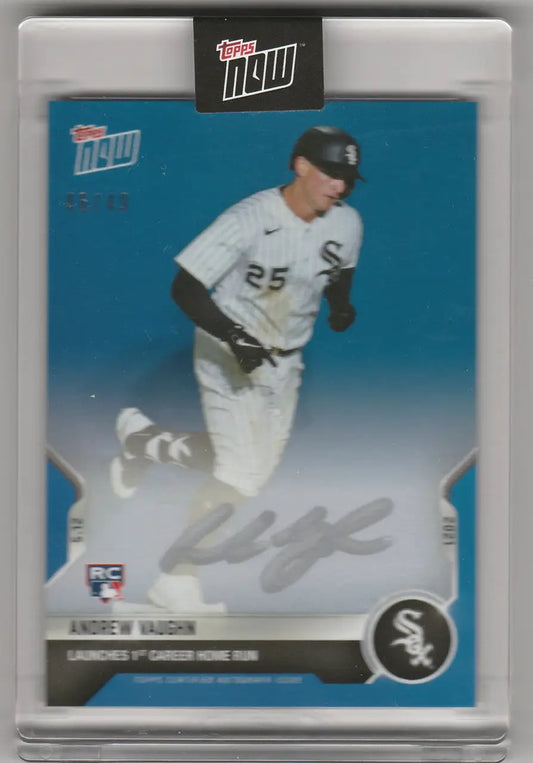 Baseball trading card of Andrew Vaughn 205B autograph for Chicago White Sox