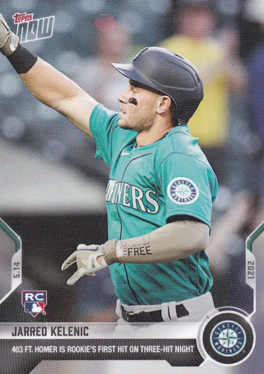 Jarred Kelenic baseball card from 2021 Topps Now, Seattle Mariners collectible