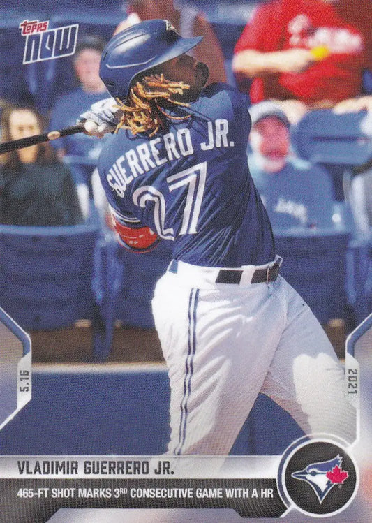 Vladimir Guerrero Jr. baseball card from 2021 Topps Now, Toronto Blue Jays memorabilia