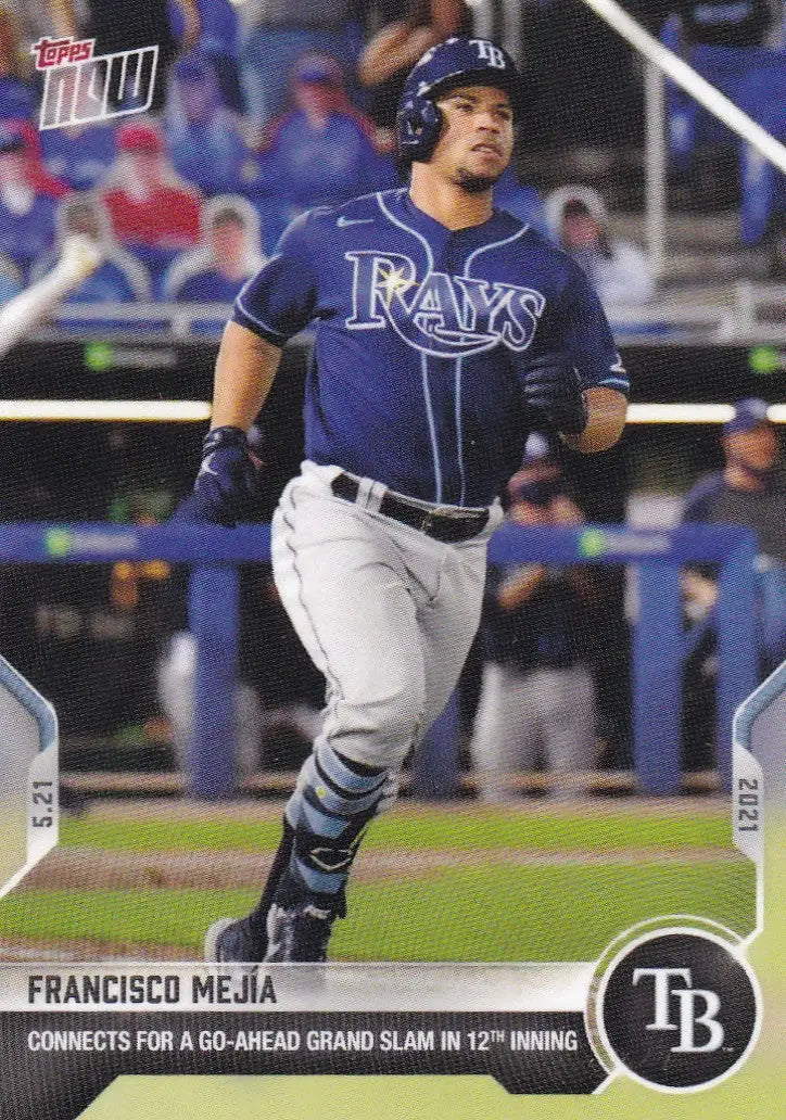Francisco Mejia baseball card from 2021 Topps Now featuring Tampa Bay Rays
