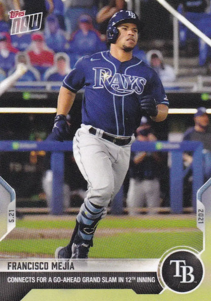 Francisco Mejia baseball card from 2021 Topps Now featuring Tampa Bay Rays