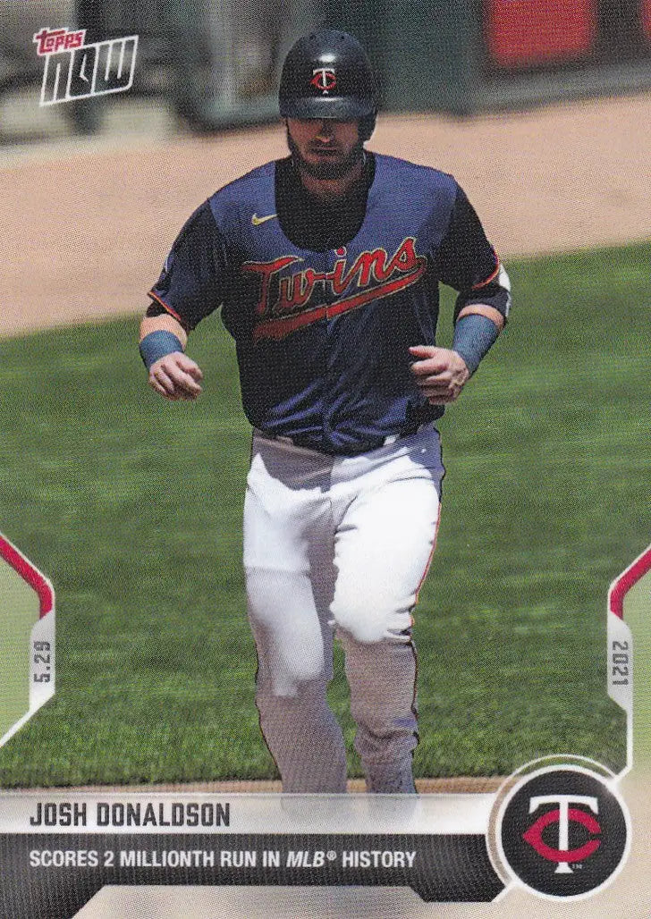 2021 TOPPS NOW #281 Josh Donaldson - Minnesota Twins baseball card display image