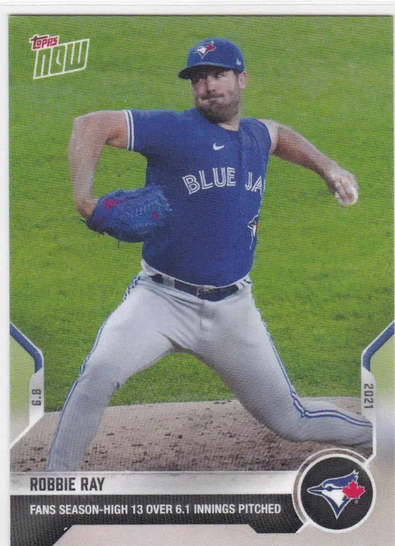 Robbie Ray baseball card from 2021 Topps Now, featuring Toronto Blue Jays player