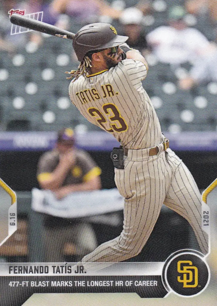 Fernando Tatis Jr. baseball card from 2021 Topps Now for San Diego Padres collectors