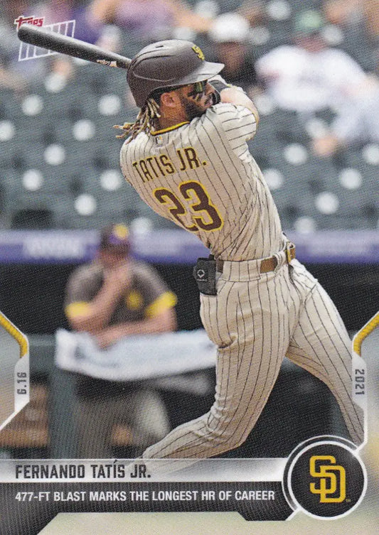 Fernando Tatis Jr. baseball card from 2021 Topps Now for San Diego Padres collectors