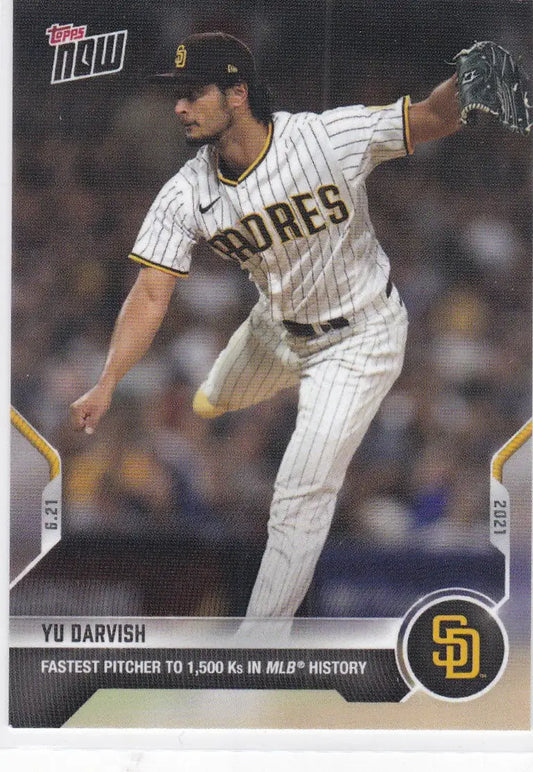 Yu Darvish baseball card from 2021 TOPPS NOW showcasing San Diego Padres player