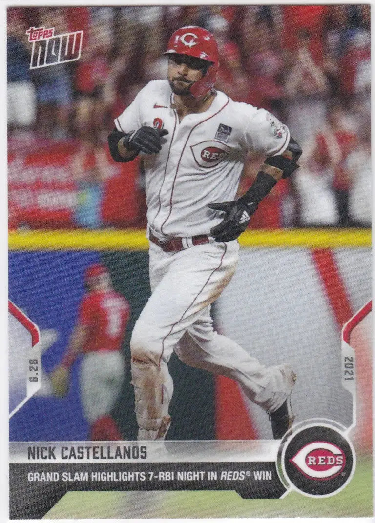 Nick Castellanos baseball card from 2021 TOPPS NOW features Cincinnati Reds star