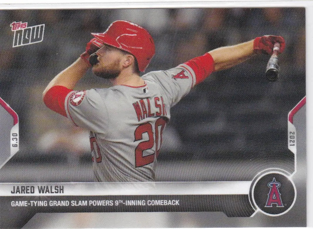 Jared Walsh baseball card from 2021 TOPPS NOW #438 featuring Jared Walsh - Angels