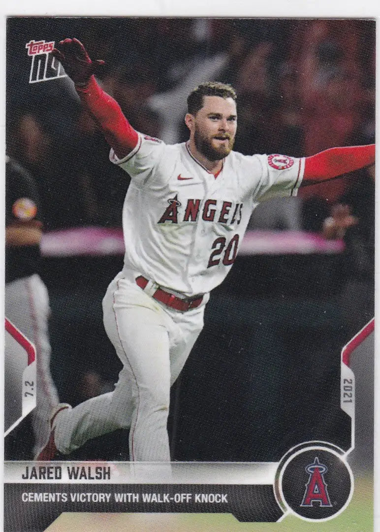 Jared Walsh baseball card from 2021 TOPPS NOW showcasing Jared Walsh- Angels