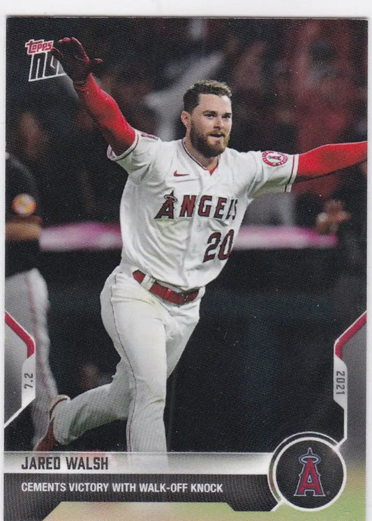 Jared Walsh baseball card from 2021 TOPPS NOW showcasing Jared Walsh- Angels