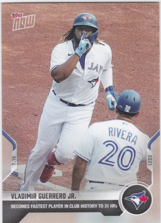 Baseball card of Vladimir Guerrero Jr. from 2021 TOPPS NOW for Toronto Blue Jays