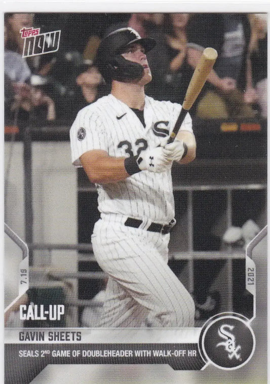 Gavin Sheets baseball card from 2021 TOPPS NOW featuring Chicago White Sox player