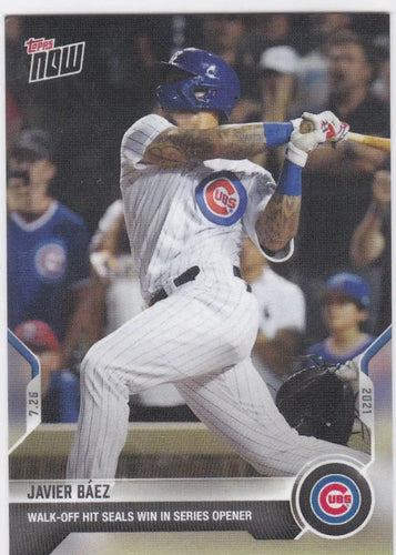 Javier Báez baseball card from 2021 TOPPS NOW featuring Chicago Cubs player